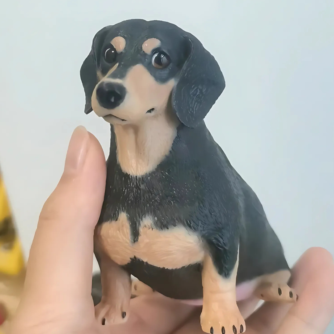 Front view of custom 3D printed petloss dachshund dog statue gift for boyfriend and girlfriend